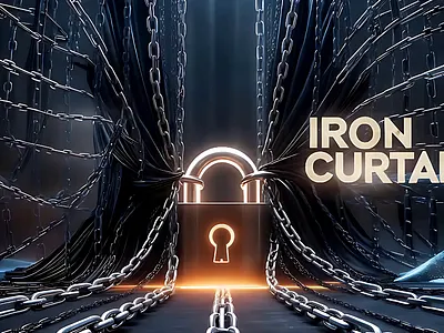 The Iron Curtain Blockchain Security Concept Animated - 8k 3d animation branding graphic design logo motion graphics
