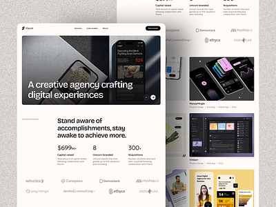 Flaunt – Landing Page For A Design Agency (Light Mode) design design agency product design ui uiux design ux