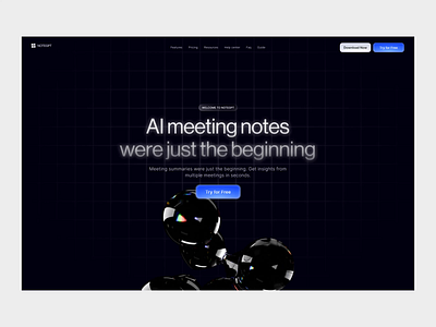 NoteGPT | AI for meeting notes ai ai generative web ai meeting ai plugin ai web ai website chatgpt generative ai landing page landing page design meeting notes plugin web design web3 website website development