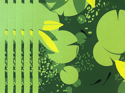 Sneak Peak fish flat frog frogs green illustration illustrator lake leaves lily pad lily pads park pond poster posters posters for parks print screen print screenprint vector