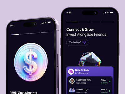 Gosling: Smart Investing with Friends bank design finance fintech ui uidesign uiux