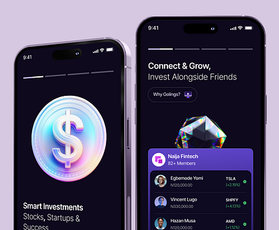 Gosling: Smart Investing with Friends bank design finance fintech ui uidesign uiux