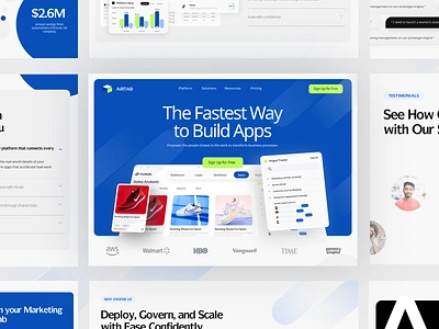 Airtab - Saas Landing Page analytic b2b business chart home page landing page management marketing product design project management saas sales ui uidesign web web design website
