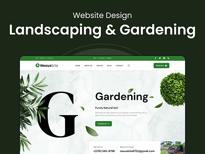 Landscaping & Gardening web design application creative design creativity design farming gardening green project landscape minimal design mockup ui ui desing ux web design website