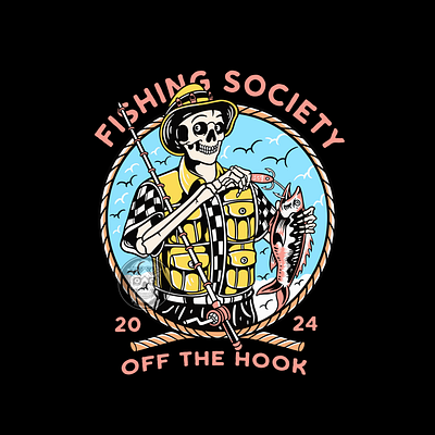 FISHING SOCIETY app branding design graphic design illustration logo typography ui ux vector