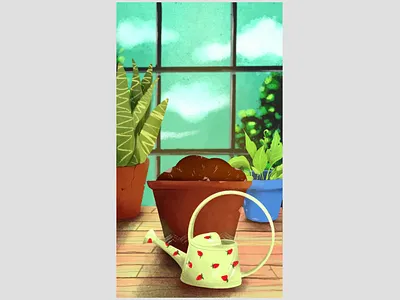 Water the cat, feed the plants animation banner branding design graphic design illustration motion graphics web design