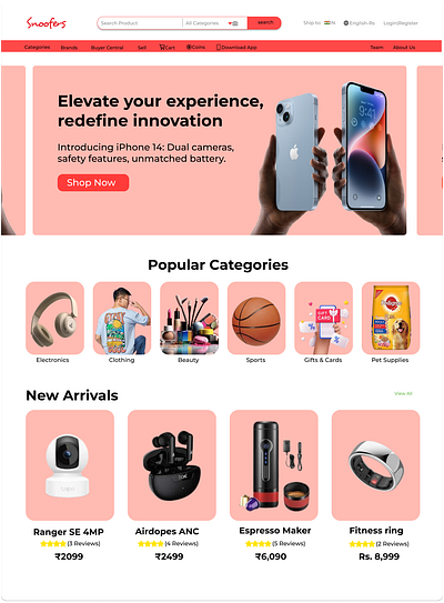 eCommerce landing page ecommerce ui uii ux web