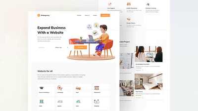 Normaland 2.0 - Webagency Landing Page Interaction 3d agency blender business clean company design features framer illustrations landing page marketing responsive startup team template ui ux web design website