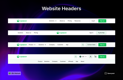 Website Headers dailey ui design design ui ux website headers