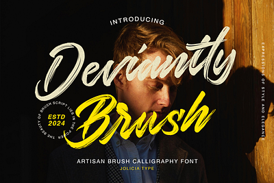 Deviantly Brush | Brush Script Font | Free To Try Font inked typography