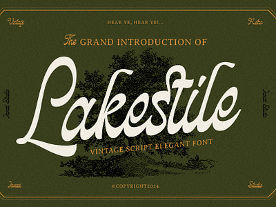 Lakestile - Classic Reverse Script branding logo script type design type font typography vintage