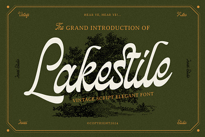 Lakestile - Classic Reverse Script branding logo script type design type font typography vintage