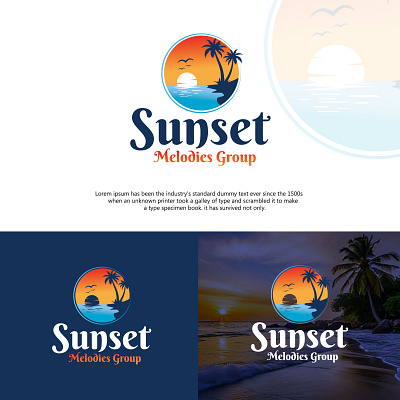 Sunset Beach Logo brand branding creative design graphic design illustration logo logo design travel