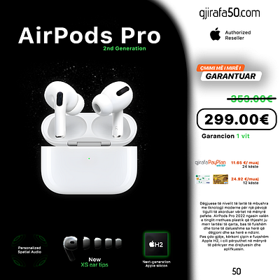 gjirafa50 AirPods Pro Sale (NOT OFFICIAL DESIGN) airpods apple design ertikrasniqi gjirafa50 graphic design instagram kosovo mediapost