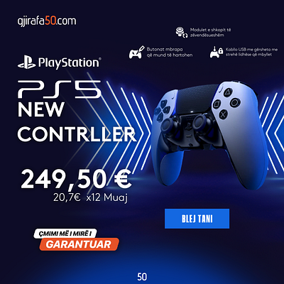 gjirafa50 Ps5 Controller Design (NOT OFFICIAL DESIGN) controller design ertikrasniqi gjirafa50 graphic design illustration instagram kosovo mediapost playstation ps5