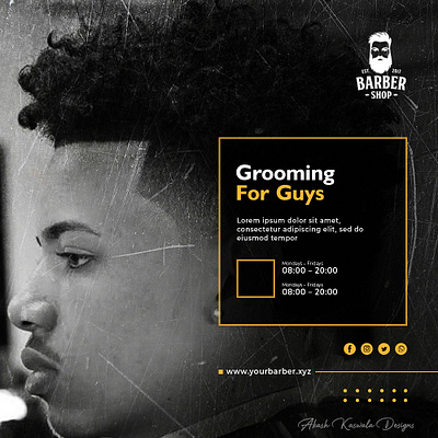 Premium Barber Services Social Media Post advertisment branding creativedesign creativemarketing design digital art flyer design graphic design poster design social media post visualdesign