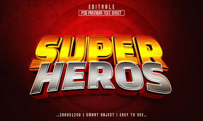 Super Heros'' 3D Editable PSD Text Effect Style 3d 3d text effect 3dtext psd branding editable text graphic design heros text effect letter effect logo modern text photoshop text psd editable text psd text effect style text super heros 3d text effect super sale superehero