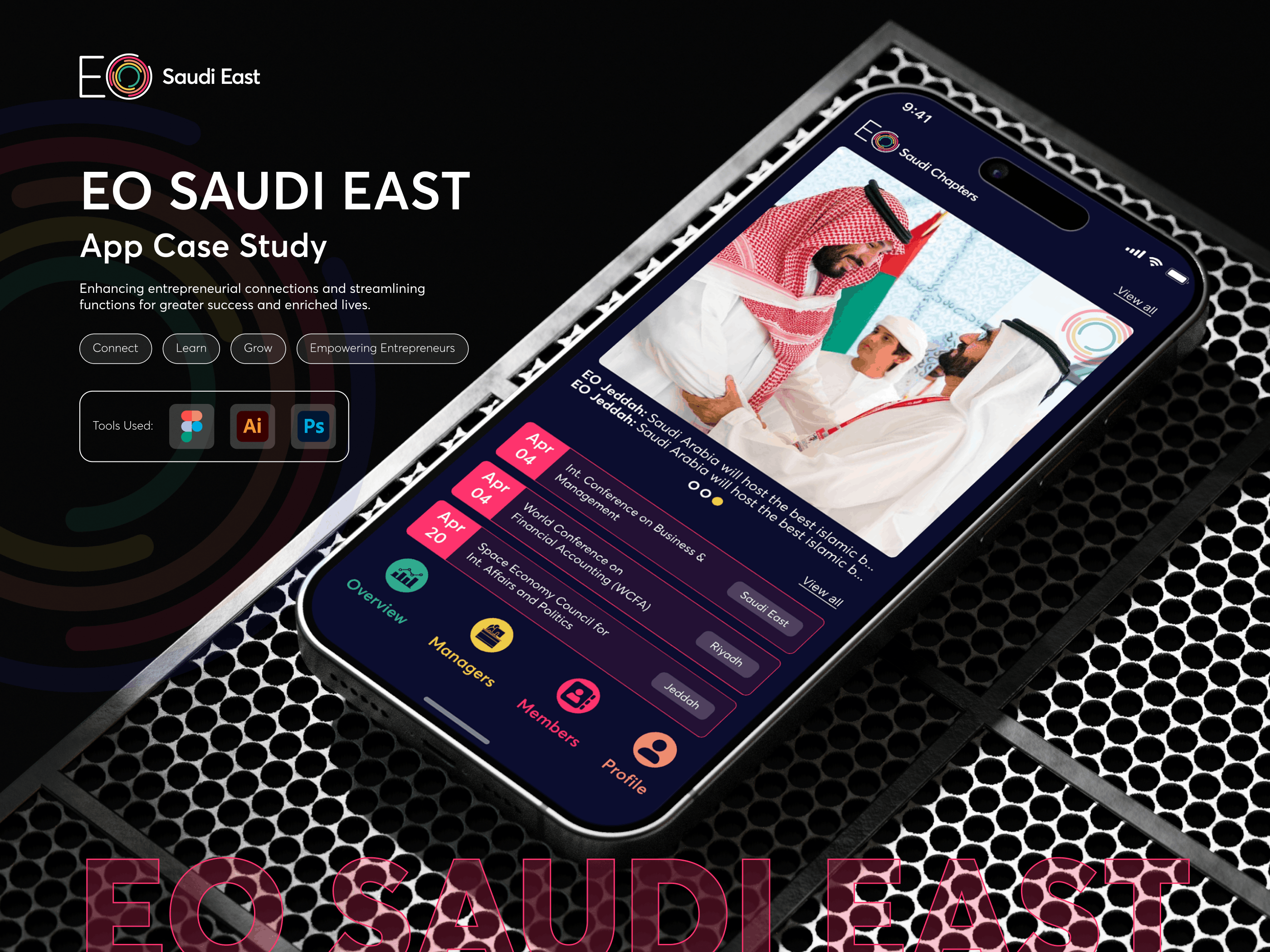 Entrepreneur's Organization Saudi East App Design accessibility app design branding colour design systme design thinking events graphic design member modern designs news productdesign typography ui uidesigner uiux usability user experience user interference ux