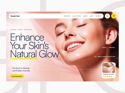 Cosmetics Website - Luna Care beauty cosmetics design dribbble hero section layout skincare typography ui user interface ux web design website