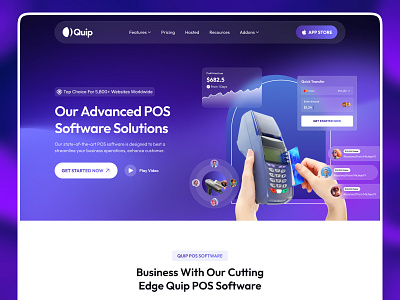 Point of Sales System POS - Landing Page cashier landing page erp system kiosk payment point of sales app point of sales system point of sales website pos system pos ui ux pos website restaurant business saas landing page saas website ui ux landing page webdesign