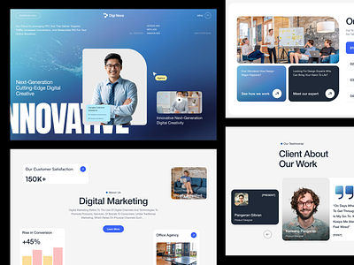 Digital Marketing Agency agency company corporate digital elementor framer landing marketing page profile template theme ui webflow website wordpress