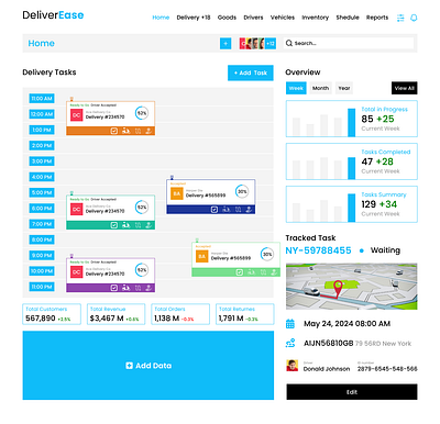 Delivery Management Dashboard UI Design dashboard delivery design driver management order ui ux vehicle