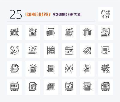 Accounting and Taxes Icons iconography icons