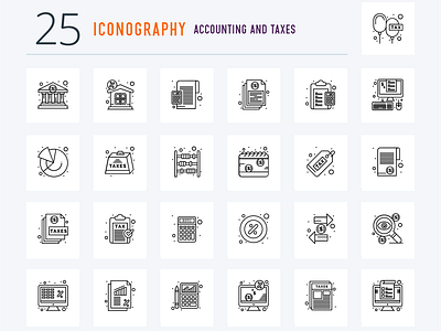 Accounting and Taxes Icons iconography icons