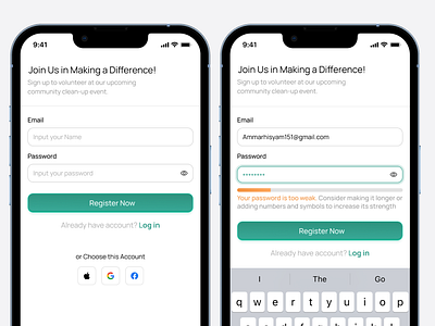Eventrant - Sign Up Page button design mobile mobileapp password signup signuppage ui ux
