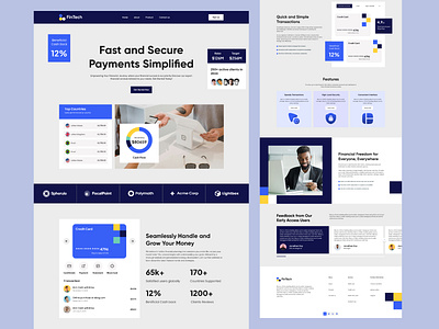 Fintech landing page | Financial Website banking creative financial fintech landing page minimal saas ui ux website design