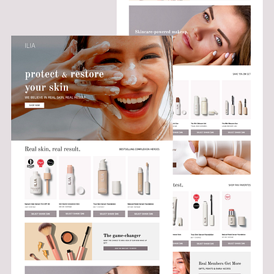 ILYA Beauty brand Landing page design branding design ecommerce figma graphic design illustration logo ui webdesign