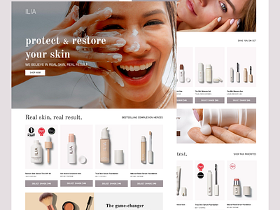 ILYA Beauty brand Landing page design branding design ecommerce figma graphic design illustration logo ui webdesign