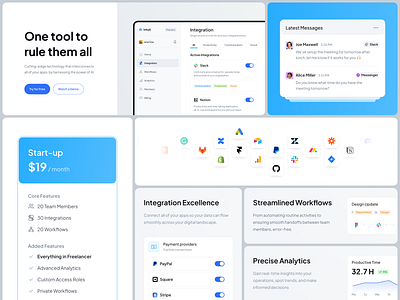 Intuit - Homepage bento components connection dashboard features hero homepage integration landing page logos minimal pricing saas tools ui ui card ui elements user interface web design website