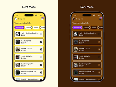 Daily UI Challenge #14 card dark mode light mode product product card purple website