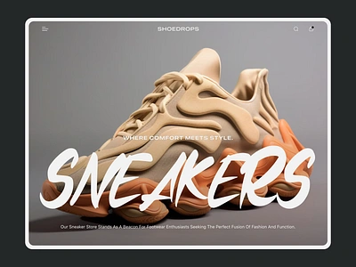 Shoedrops - Sneakers eCommerce landing page design e commerce ecommerce fashion landing page marketplace online shopping shoes shop shopify sneaker sneakers store typography ui ux web web design website website design