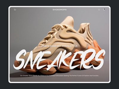 Shoedrops - Sneakers eCommerce landing page design e commerce ecommerce fashion landing page marketplace online shopping shoes shop shopify sneaker sneakers store typography ui ux web web design website website design