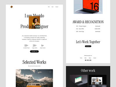Mugdo - Portfolio template agency design designer landing page minimalist modren personal portfolio portfolio profile template ui ux web webdesign website