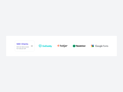 Client section as info card client logos client section client showcase minimal design ui design ux design web design