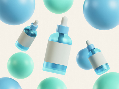 Serum Bottle 3D Illustration 3d 3d illustration 3d serum bottle bottle branding cosmetic serum