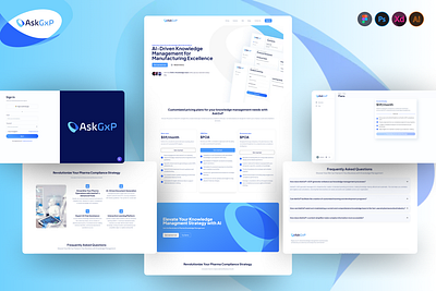 AskGxp-Pharma Knowledge Management ai chatbot branding chatbot chatgpt graphic design health care logo pharma responsive design uiux web designing