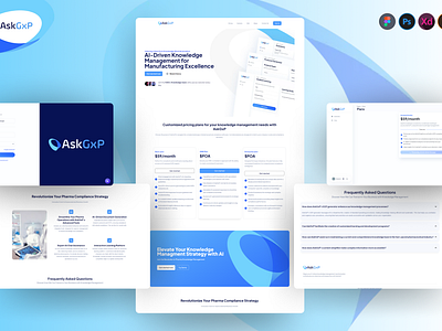 AskGxp-Pharma Knowledge Management ai chatbot branding chatbot chatgpt graphic design health care logo pharma responsive design uiux web designing