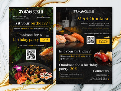 Флаеры для ресторана Tokyo Sushi из Флориды branding design flyer graphic design