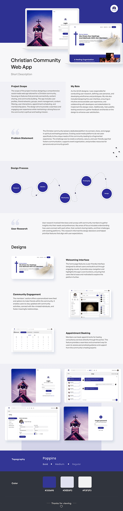 Christian Community Social Website & Healing Services chrisitan community chrisitan website landing page ui ux web app web casestudy