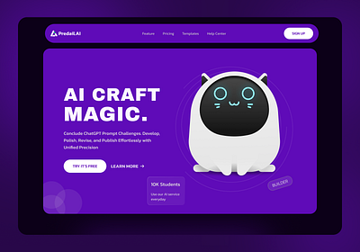 AI Landing Page ai ai hero ai landing page clean landing page landing page design landing page hero minimal user interface website website hero