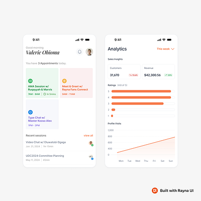 Consultancy & Appointment Tracking App mobile app design ui