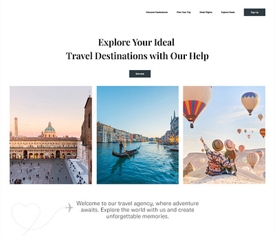 Travel Agency website design landing page web design website design website ui design