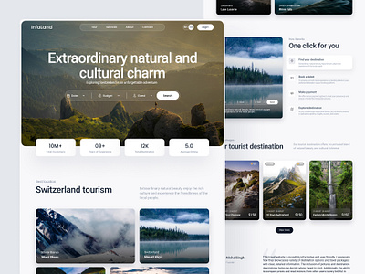 InfaLand full Landing Page Design booking website design clean design destination hotel landing page resorts saas ticket tourism website travel website ui ui design uiux ux villa web design website website design