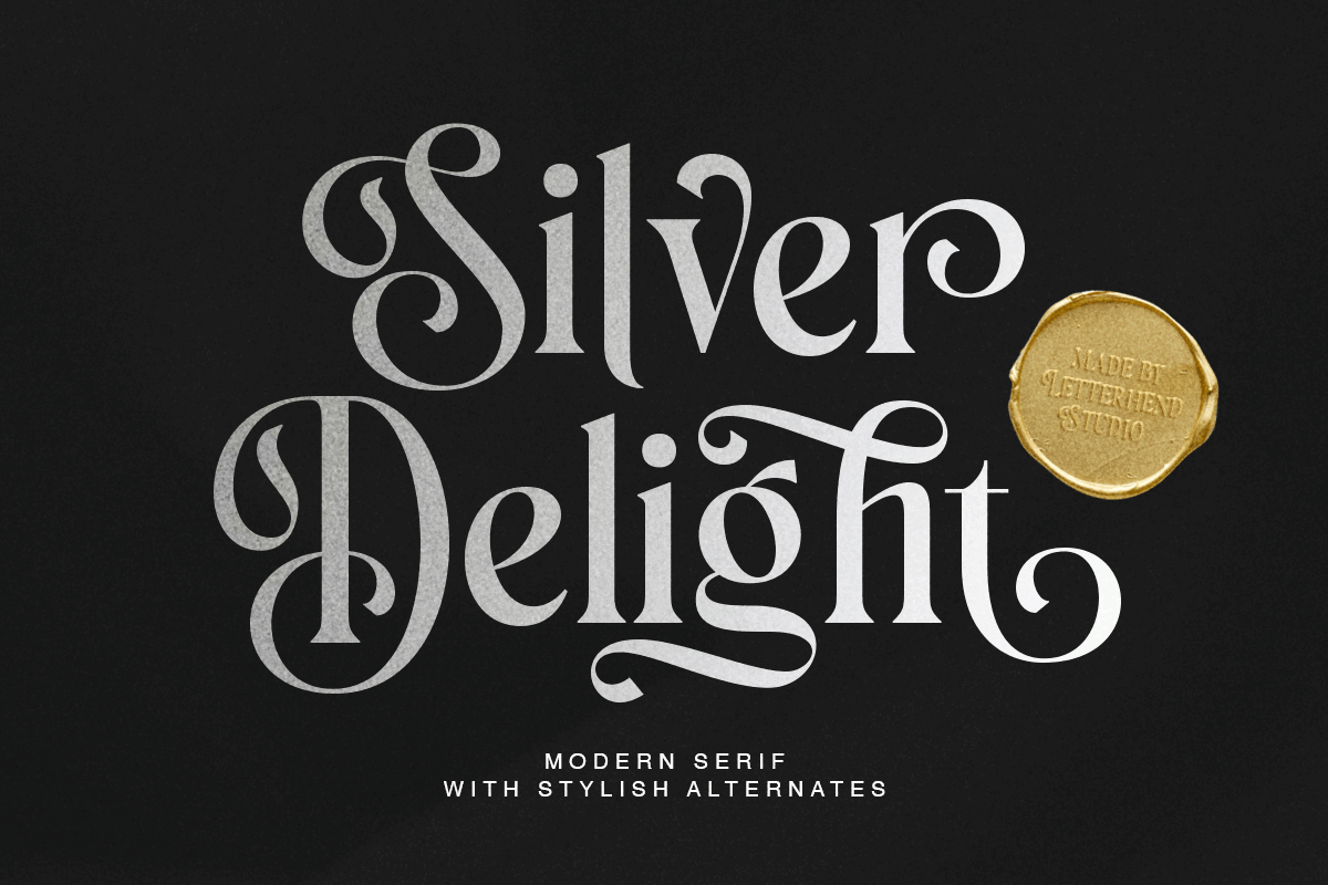 Silver Delight Modern Serif freebies wordmark font