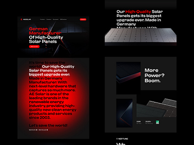 AE Solar Panels homepage. Alternative Energy German manufacturer 3d animation branding design ecommerce energy graphic design high quality solar panels homepage landing page logo motion graphics power products shop solar panel store ui ux web