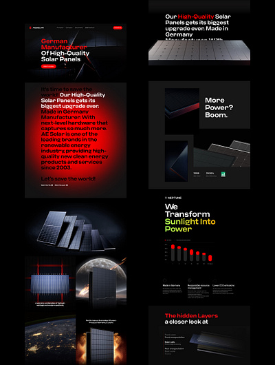 AE Solar Panels homepage. Alternative Energy German manufacturer 3d animation branding design ecommerce energy graphic design high quality solar panels homepage landing page logo motion graphics power products shop solar panel store ui ux web